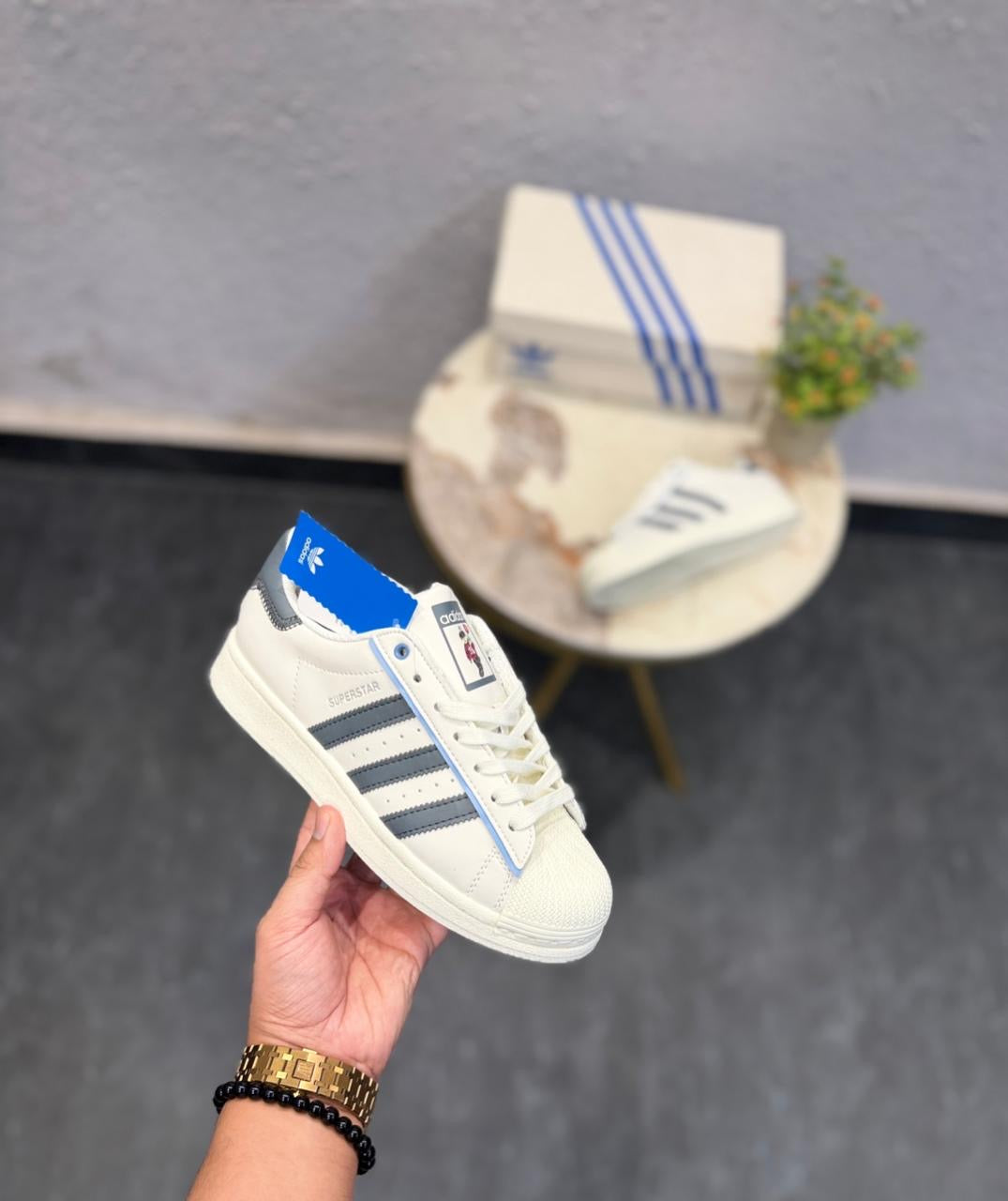 ADIDAS ORIGINALS SUPERSTAR CHARR MORITA WHITE BLUE