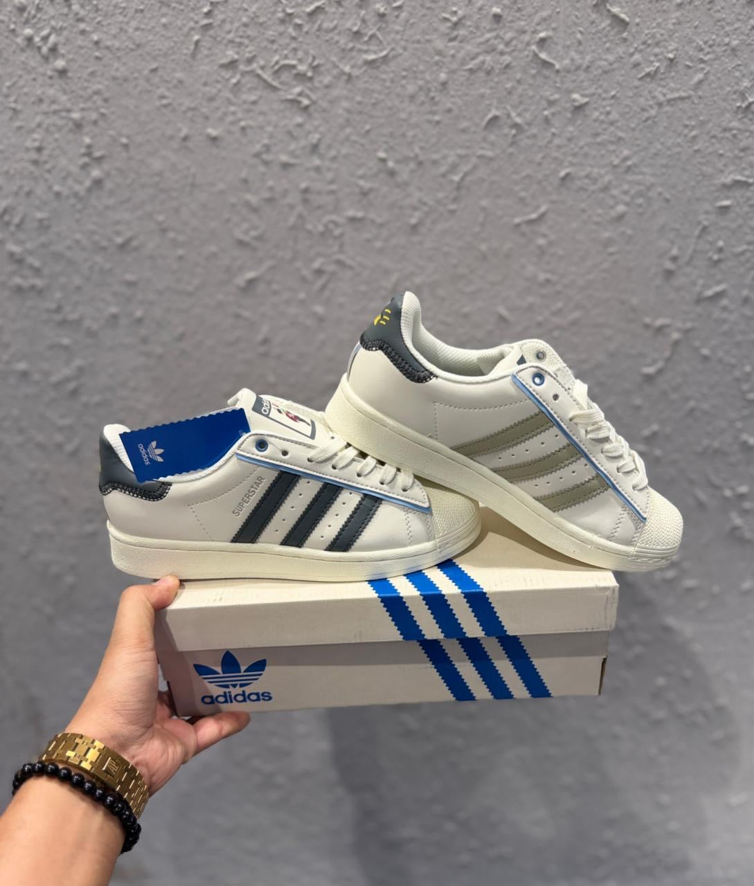 ADIDAS ORIGINALS SUPERSTAR CHARR MORITA WHITE BLUE